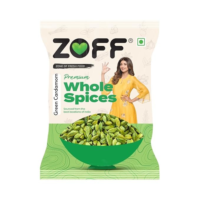 Zoff Elaichi Whole – Green Cardamom for Cooking, Baking & Masala Blends - Rich Aroma & Natural Freshness – 100g
