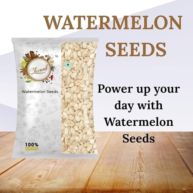 Chounk Edible Raw Water Melon Seeds | Magaj Seed Pack | Tarbuj Ke Beej | Rich in Protein | Potassium | Magnesium & Iron | Raw Watermelon Seeds Mixed Nuts for Eating | Healthy Food | 200 Gms (100gm X Pack of 2) Visit the Chounk Store